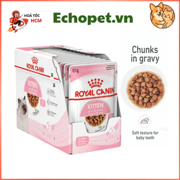 Pate ROYAL CANIN Kitten Gravy Dạng Súp | Túi 85g | Pate Mèo Con Và Mèo Mẹ Mang Thai | Pate Royal