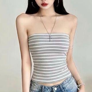 Áo ống sọc ngang thun thoáng nhẹ dáng đẹp màu xám trắng đen thời trangh trẻ trung VANISA CT484