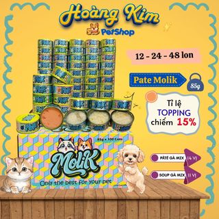 Pate Molik 85g Combo Tiết Kiệm - Pate Mousse Mịn & Soup Cấp Nước Mix 25 Vị Dinh Dưỡng Cho Chó Mèo
