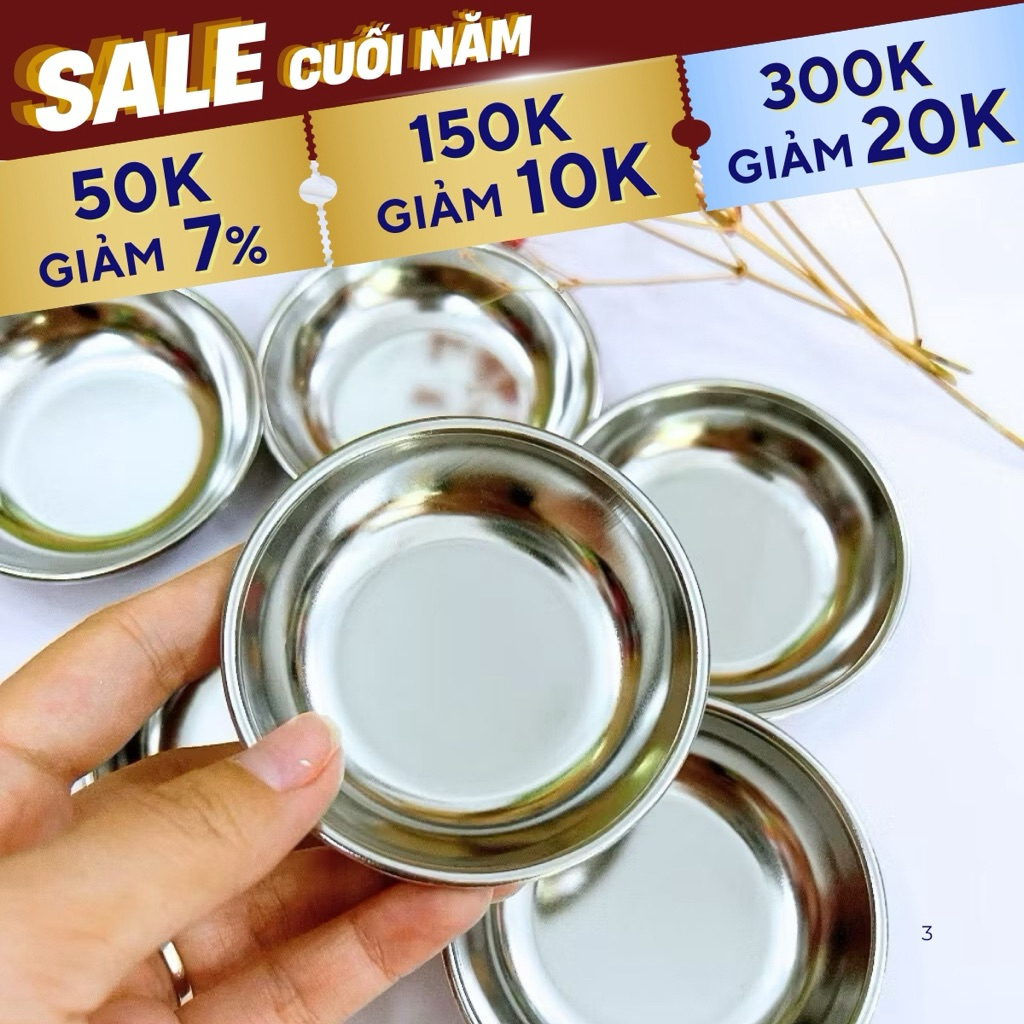 Set 10 Chén Inox đựng nước chấm - Chén bánh bèo. Dầy dặn, siêu bền. 3 ...