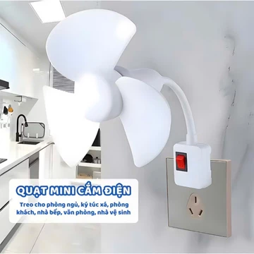 Quạt Mini treo tường 360 độ-quạt Thông gió Nhà Vệ sinh,nhà bếp,nhà tắm....Quạt treo tường có phích cắm treo tường