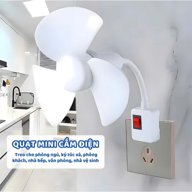 Quạt Mini treo tường 360 độ-quạt Thông gió Nhà Vệ sinh,nhà bếp,nhà tắm....Quạt treo tường có phích cắm treo tường