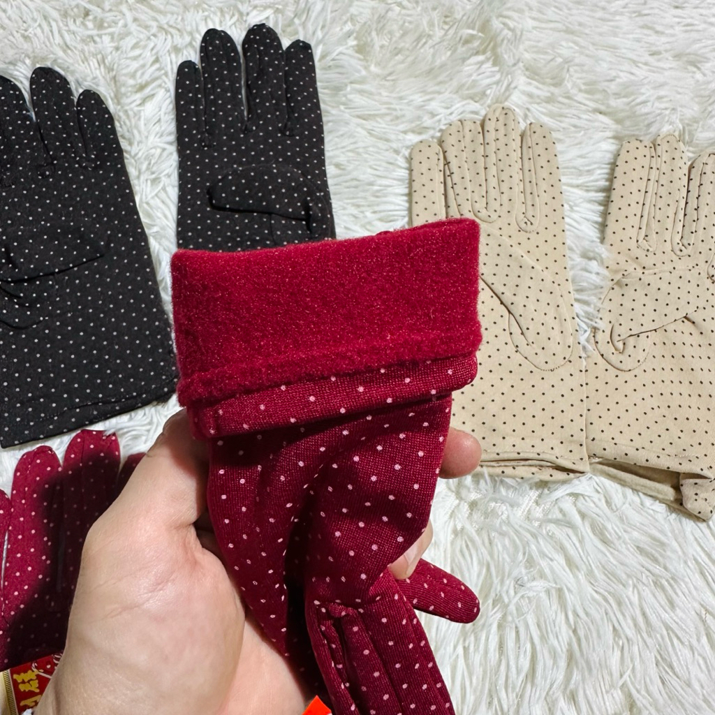 Combo 5 đôi bao tay lót lông ấm, chống nắng, vải co giản thời trang