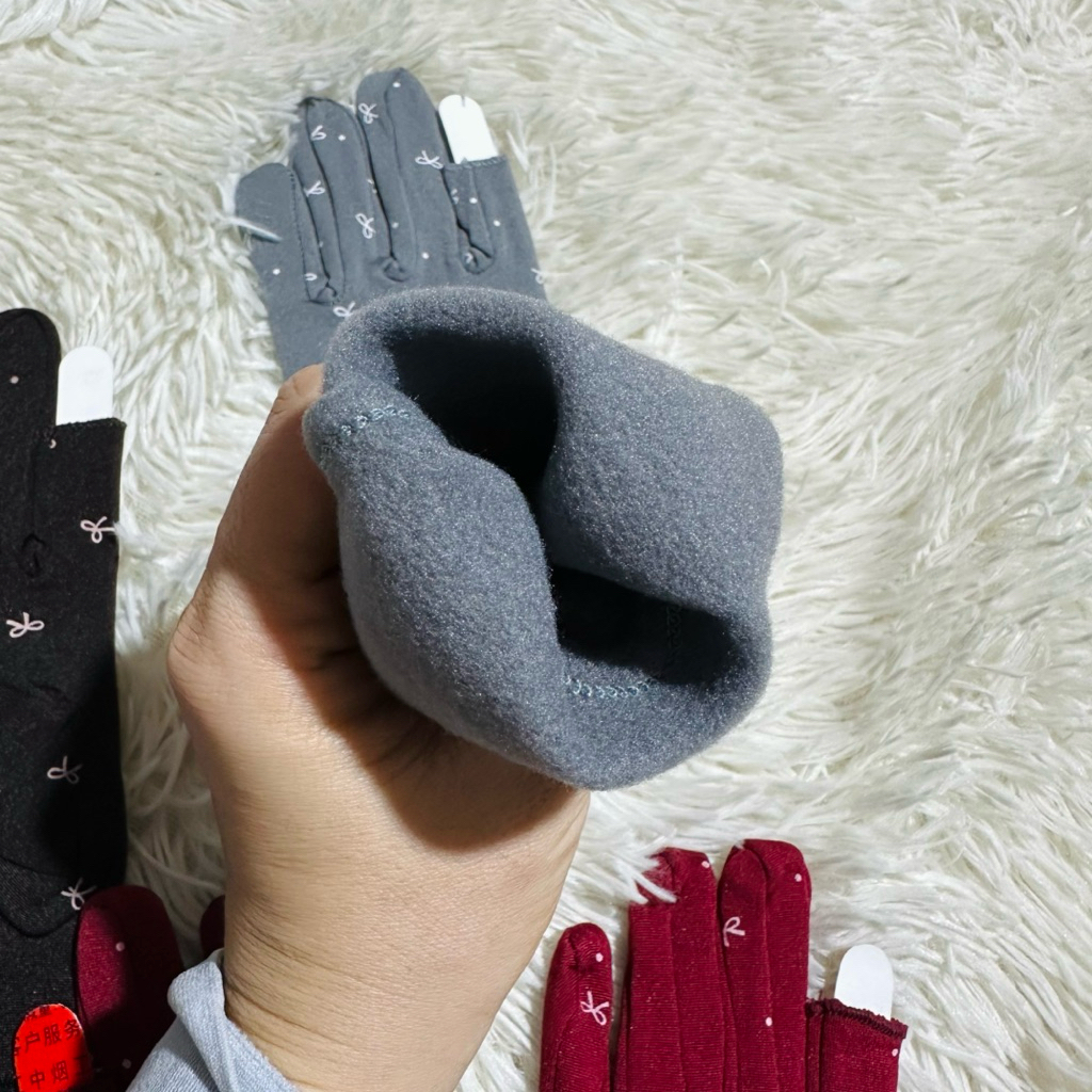Combo 5 đôi bao tay nỉ lót lông giữ ấm, chống nắng, vải co giãn, cắt 2 ngón thời trang