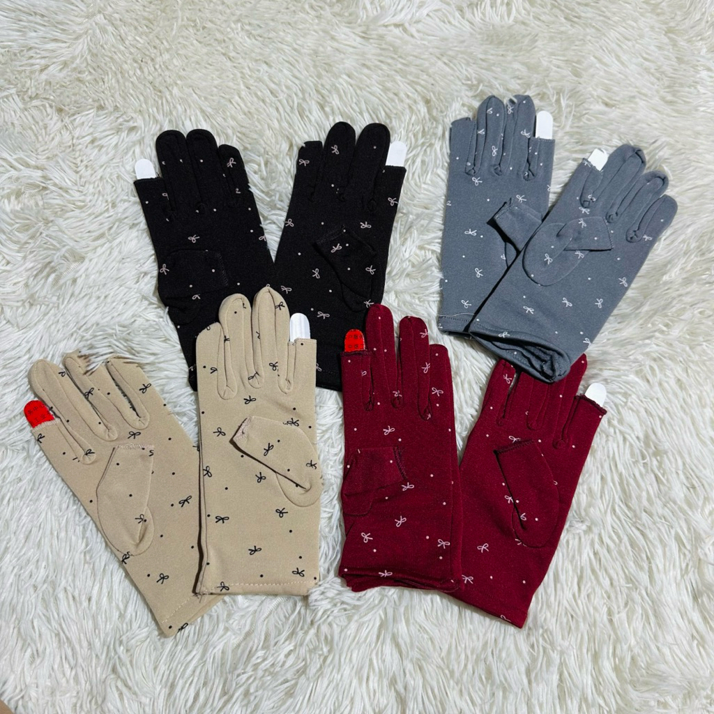Combo 5 đôi bao tay nỉ lót lông giữ ấm, chống nắng, vải co giãn, cắt 2 ngón thời trang