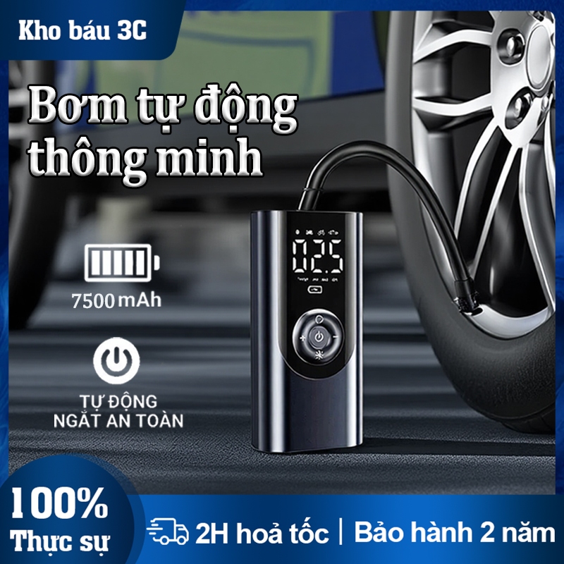 [Ánh Sáng Mạnh]Máy Bơm Lốp Xe Ô Tô Máy Bơm Lốp Xe Di Động Không Dây Bơm Hơi Kho Báu Xe Đạp Điện - Hình Ảnh Thực Tế