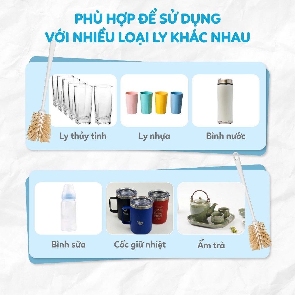 Cây Rửa Ly MyJae Đầu Chổi Kháng Khuẩn Mềm Mại