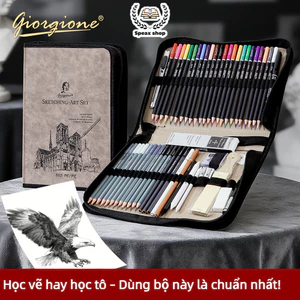 Bộ Dụng Cụ Vẽ Sketch 27/33/57 Món – Đầy Đủ Bút Chì, Than, Tẩy, Bút Tán, Túi Cuộn Tiện Lợi