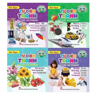 Sách -Combo 4 cuốn Từ Điển Tranh Dành Cho Thiếu Nhi (Song ngữ Anh Việt) -Picture dictionary -Ndbooks