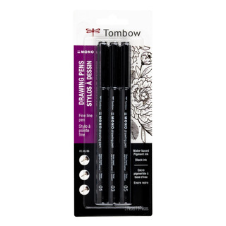 Tombow MONO Nhật Bản - Lẻ 1 Bút / Set 3 Bút Vẽ Kỹ Thuật Inking Mực - WATER-BASED INK DRAWING NEEDLE PEN
