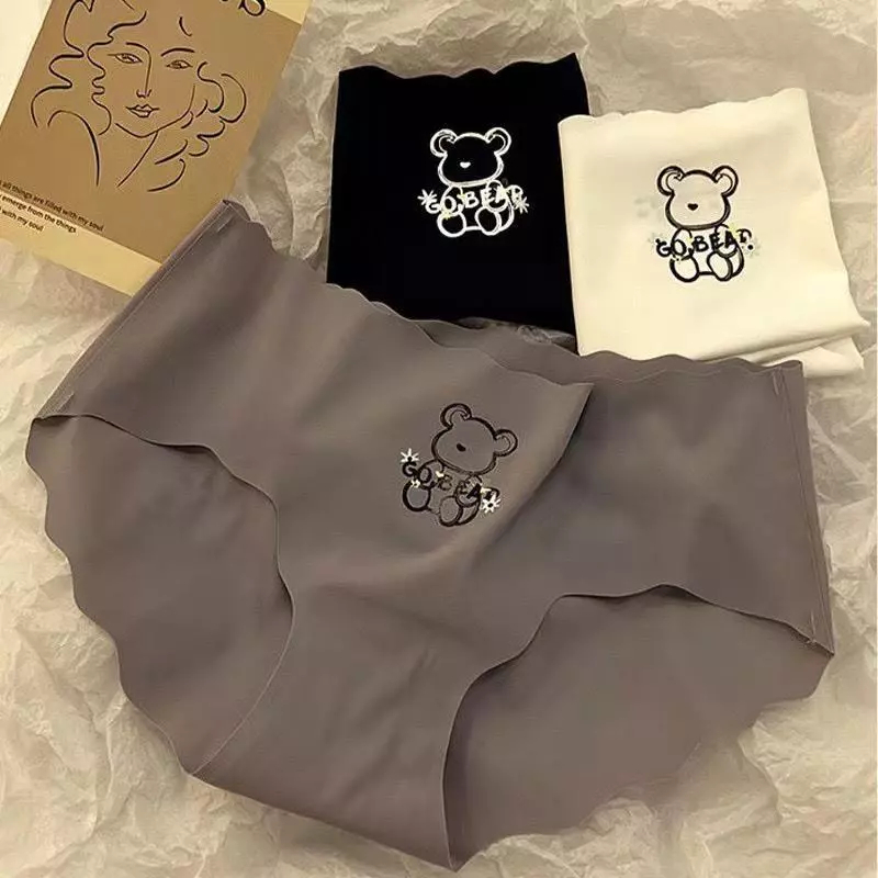 [Peinn] [SET 5 Quần] Quần Lót Nữ Su Sóng In Hình Gấu Không Lộ Viền Sexy (QUẦN GẤU)