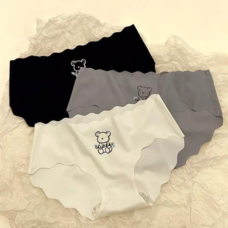 [Peinn] [SET 5 Quần] Quần Lót Nữ Su Sóng In Hình Gấu Không Lộ Viền Sexy (QUẦN GẤU)