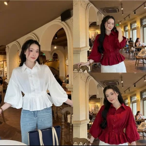 Áo Sơ Mi Nữ Tay Lồng Đèn Dáng Chít Eo Xinh Xắn Trẻ Trung TL.Online Shop-SM005
