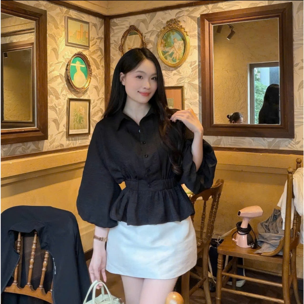 Áo Sơ Mi Nữ Tay Lồng Đèn Dáng Chít Eo Xinh Xắn Trẻ Trung TL.Online Shop-SM005