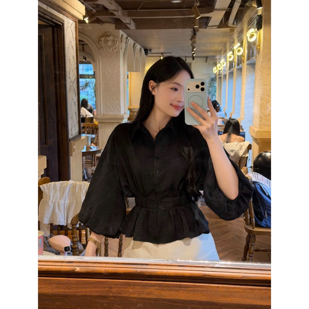 Áo Sơ Mi Nữ Tay Lồng Đèn Dáng Chít Eo Xinh Xắn Trẻ Trung TL.Online Shop-SM005