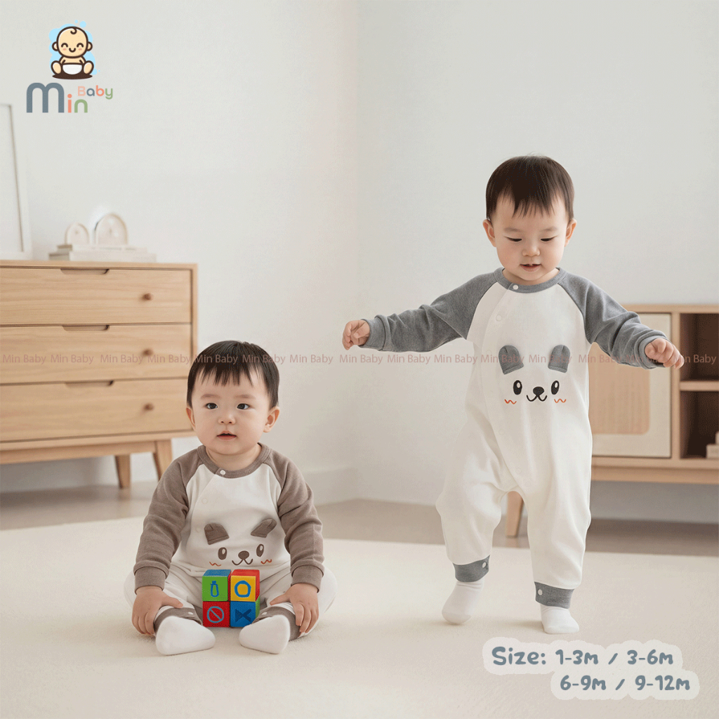 Body Liền Thân Thu Đông Bé Trai Anminaza Chất Vải Nỉ Nhung Cho Bé Vải Lông Thỏ Mềm Mai Ấm Áp - Hàng Chính Hãng MIN0493