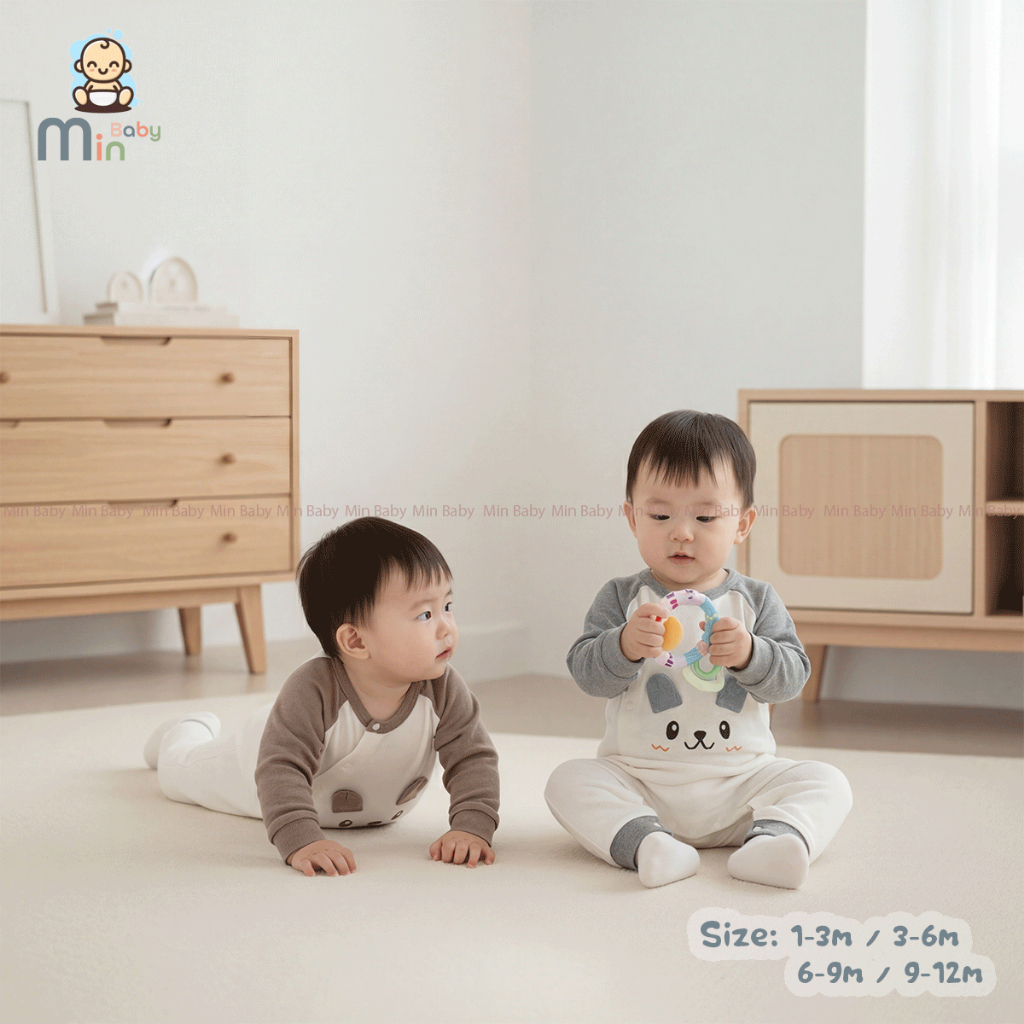 Body Liền Thân Thu Đông Bé Trai Anminaza Chất Vải Nỉ Nhung Cho Bé Vải Lông Thỏ Mềm Mai Ấm Áp - Hàng Chính Hãng MIN0493
