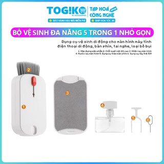 Bộ Vệ Sinh Đa Năng 5 Trong 1 – Làm Sạch Màn Hình Máy Tính PC laptop, Điện Thoại, Bàn Phím,Tai Nghe, Loại Bỏ Bụi Hiệu Quả