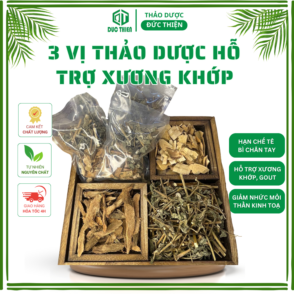 Combo 3 Vị Thiên Niên Kiện, Cỏ Xước, Nổ gai Thảo Dược Đức Thiện(Liệu trình 14 ngày) Hỗ Trợ Nhức Khớp