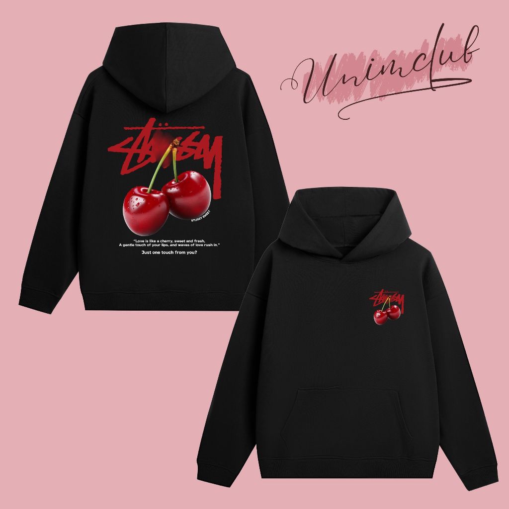 Áo Hoodie Stusxy In Kim Tuyến Lấp Lánh UnimStore Phong Cách Đường Phố Hàn Quốc Nỉ Chân Cua 350gsm