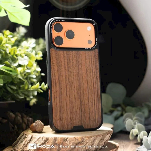 [ Chống Sốc ] Ốp Hoda Diverse KevLar/Walnut Gỗ Óc Chó  Case Military Chống Sốc Tích Hợp Sạc Từ Tính cho iP 17 Pro Max