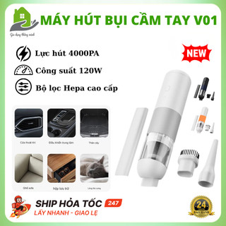 Máy Hút Bụi Cầm Tay Không Dây Ôtô Youpin V01, Lực Hút Mạnh 4000Pa, Tiện Lợi, Bảo Hành 2 Năm