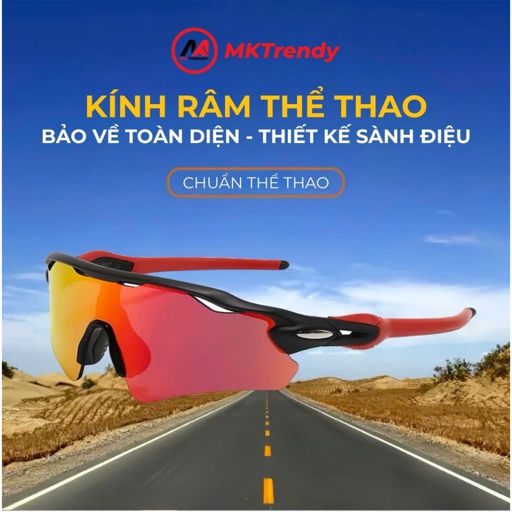 Kính thể thao ngoài trời MKTRENDY kính râm phản quang đa sắc đổi màu đạp xe leo núi giảm chói chống tia UV F2