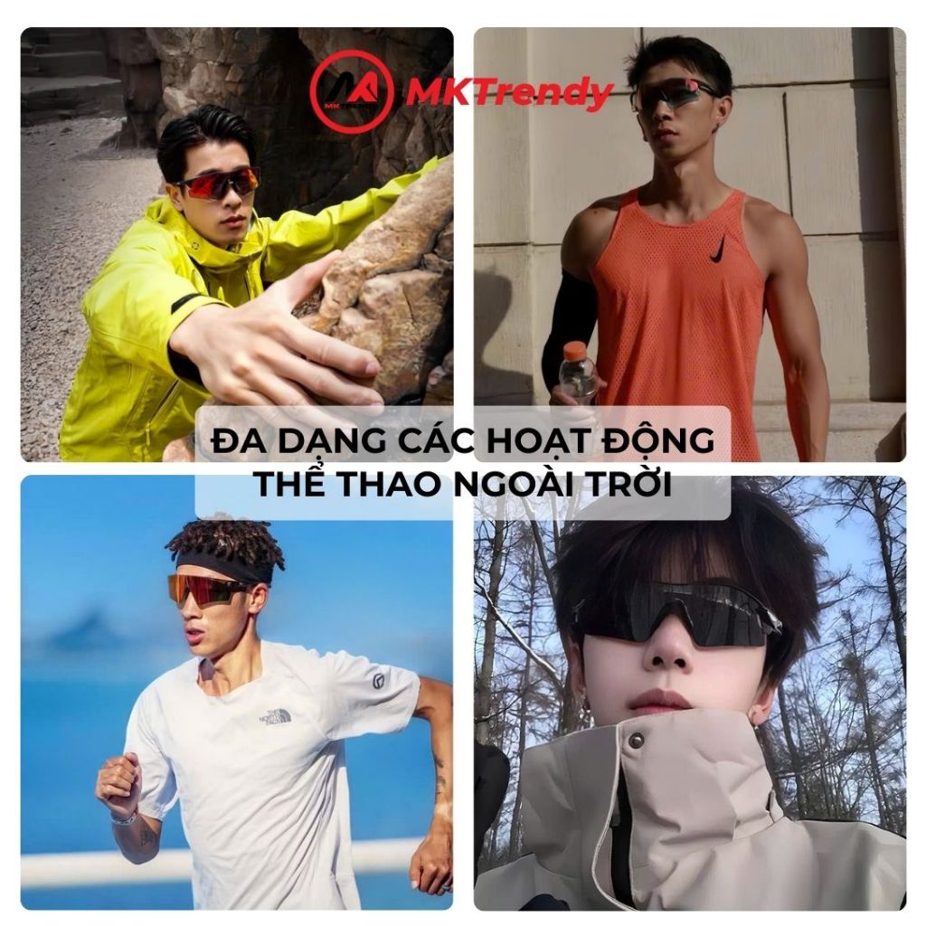 Kính thể thao ngoài trời MKTRENDY kính râm phản quang đa sắc đổi màu đạp xe leo núi giảm chói chống tia UV F2