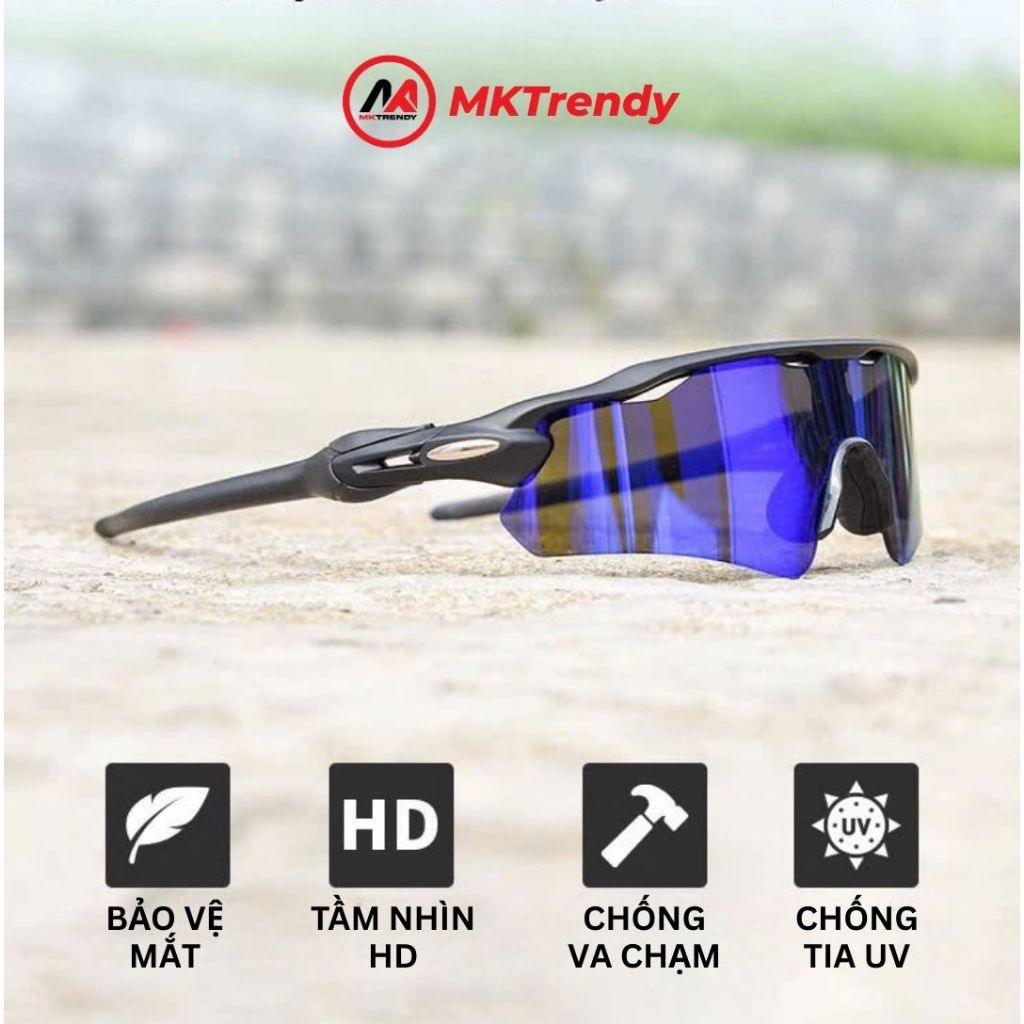 Kính thể thao ngoài trời MKTRENDY kính râm phản quang đa sắc đổi màu đạp xe leo núi giảm chói chống tia UV F2