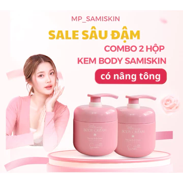 COMBO 2 HỘP KEM BODY (TẶNG 3 MIẾNG MASK THẠCH) - Kem Body Nâng Tông Hương Nước Hoa - 2 Hộp Kem 300g - Kem Body Samiskin