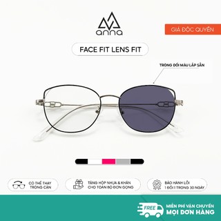 Gọng kính kim loại kèm tròng đổi màu khi ra nắng 0 độ ANNA dáng tròn 255001