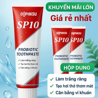 Kem đánh răng SP10 làm trắng răng, làm sạch mạnh mẽ loại bỏ vết ố vàng bảo vệ men răng vượt trội Kem đánh răng Probiotic