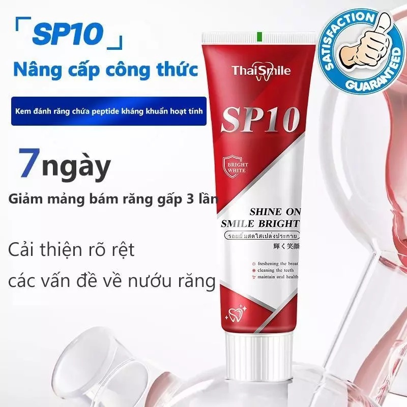 SP10 Kem đánh răng bạc hà tươi ống Làm sạch vết ố trên răng Thích hợp sử dụng hàng ngày Người già và trẻ