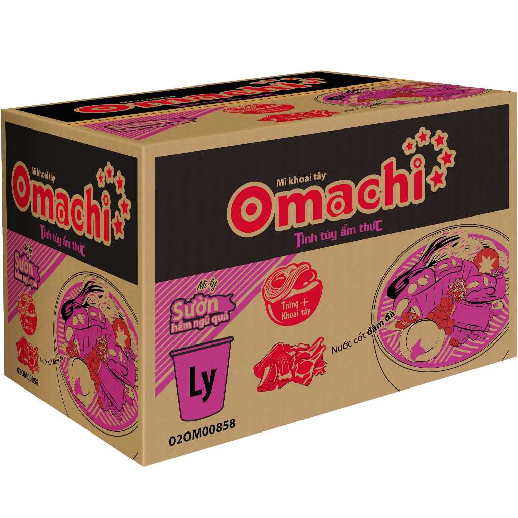 [Chọn vị] Thùng Mì dinh dưỡng khoai tây Omachi 24ly