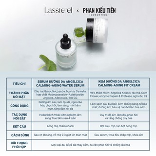 Combo Fullsize Serum Lassie'el Angelcica Calming-aging Water serum & Kem dưỡng Lassie'el Angelcica