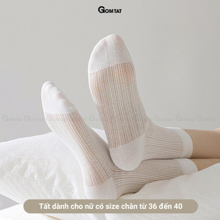 [FLASHSALE] Tất nữ lolita cổ cao phối lưới GOMTAT, vớ lưới mùa hè thoáng khí, siêu mỏng, thấm hút mồ hôi - MIA-24293