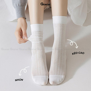 [FLASHSALE] Tất nữ lolita cổ cao phối lưới GOMTAT, vớ lưới mùa hè thoáng khí, siêu mỏng, thấm hút mồ hôi - MIA-24293