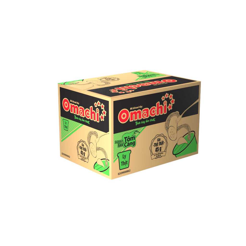 [Chọn vị] Thùng Mì khoai tây Omachi Mì Ly Thịt Thật 24 ly x 113gr