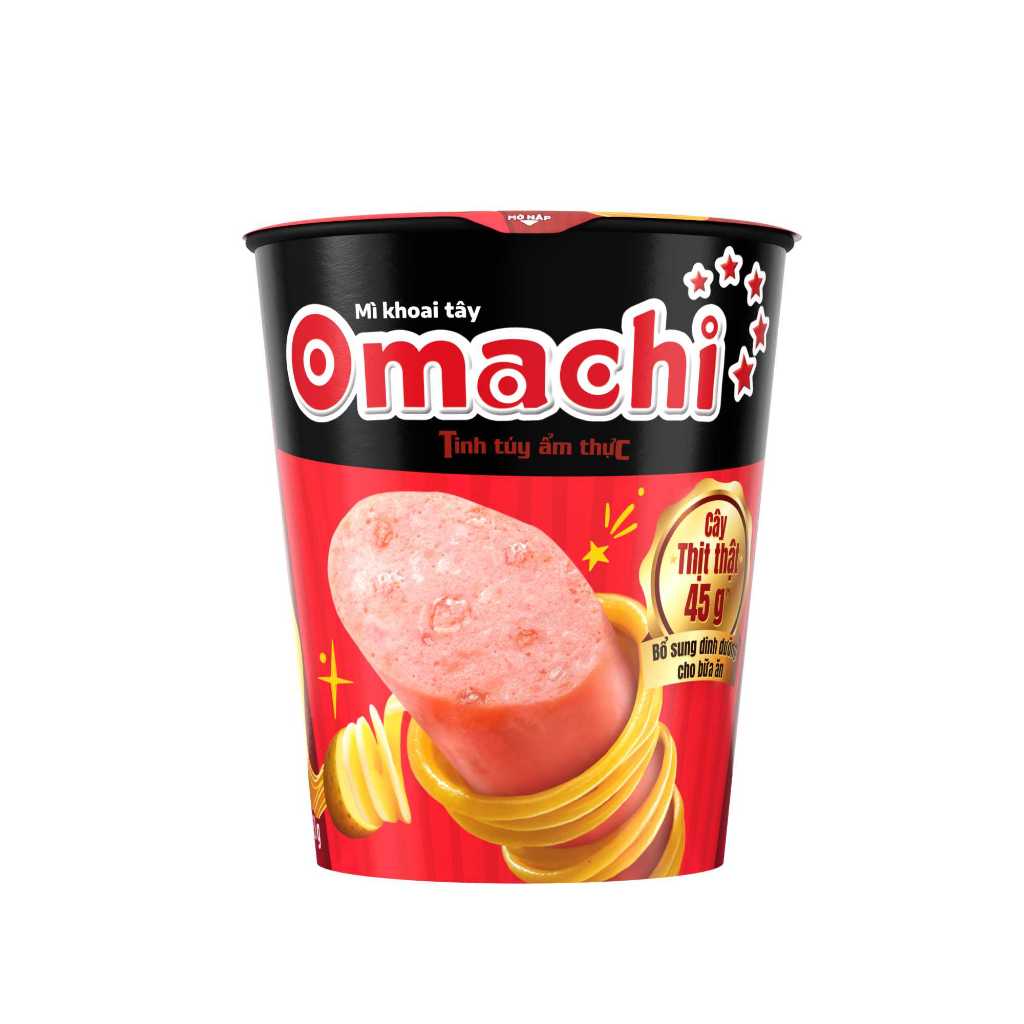 [Chọn vị] Thùng Mì khoai tây Omachi Mì Ly Thịt Thật 24 ly x 113gr