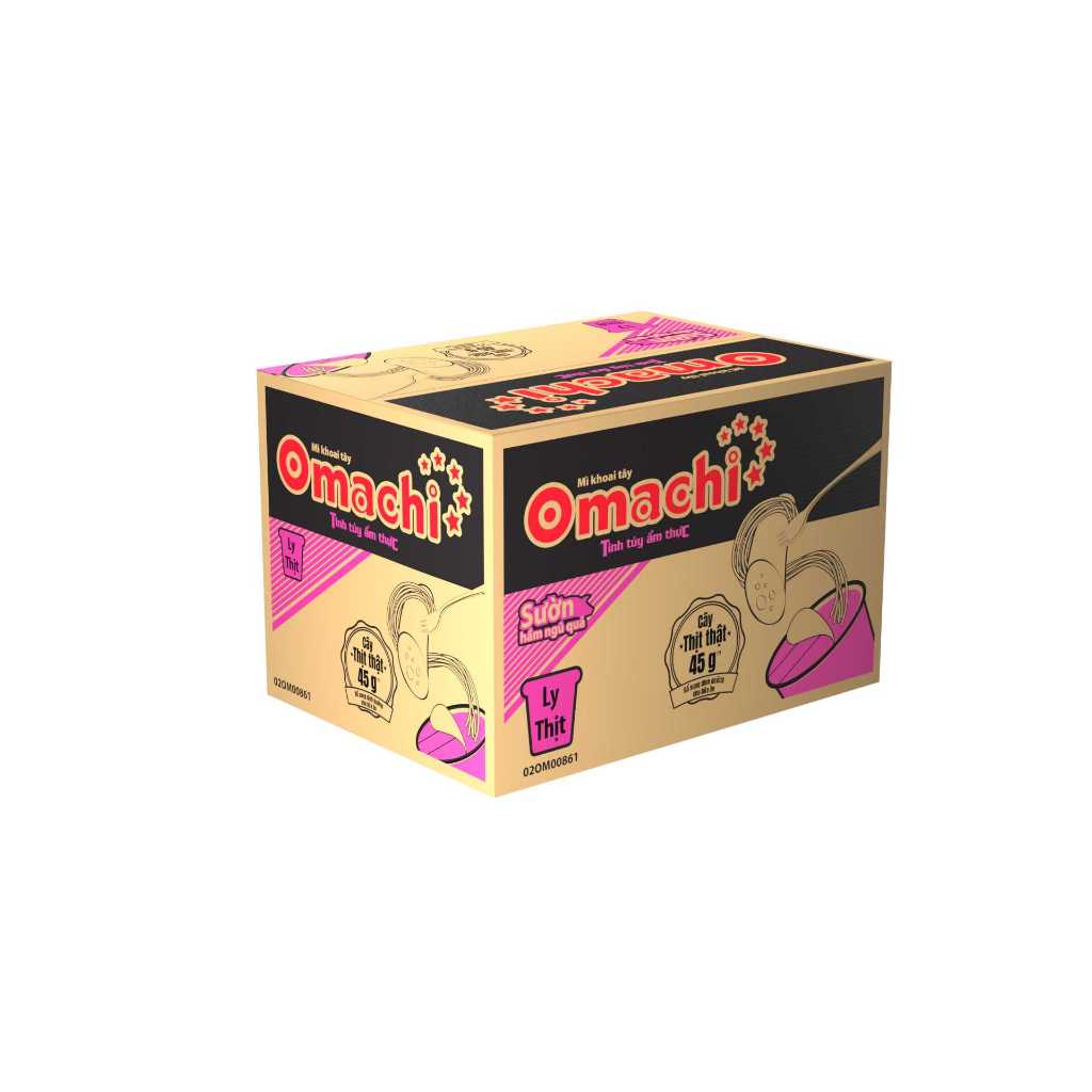 [Chọn vị] Thùng Mì khoai tây Omachi Mì Ly Thịt Thật 24 ly x 113gr