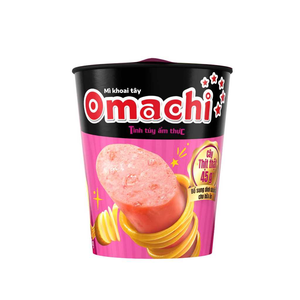 [Chọn vị] Thùng Mì khoai tây Omachi Mì Ly Thịt Thật 24 ly x 113gr
