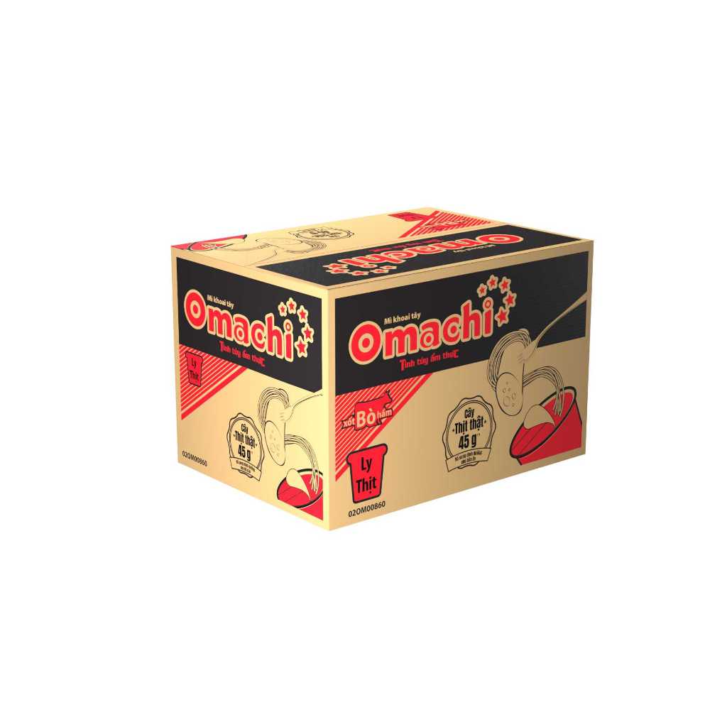 [Chọn vị] Thùng Mì khoai tây Omachi Mì Ly Thịt Thật 24 ly x 113gr