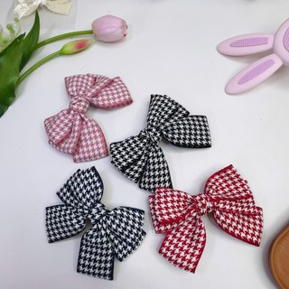Cặp tóc nơ, kẹp tóc nữ nơ caro thanh lịch Chồi accessories phong cách Hàn Quốc - Y139