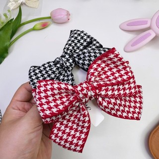 Cặp tóc nơ, kẹp tóc nữ nơ caro thanh lịch Chồi accessories phong cách Hàn Quốc - Y139