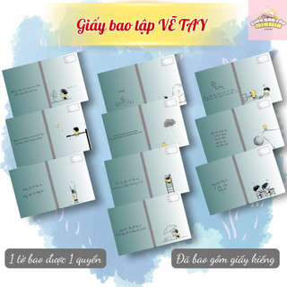 (XẤP 10 Tờ SẴN BÌA KIẾNG) Giấy bao tập, Giấy bao vở, Bao sách chủ đề Hình vẽ tay | by Winwin