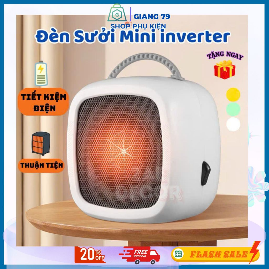 Máy Sưởi Mini 500W Để Bàn Hai Tốc Độ, Tiện Dụng, Không Khô Da Ấm Áp Tiết Kiệm Điện, Quà Tặng Ý Nghĩa