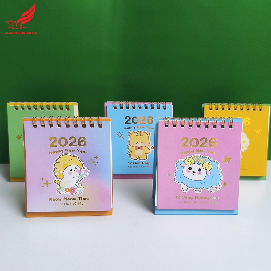 Lịch Để Bàn Mini 2026 Cute – 5 Chủ Đề Đáng Yêu– Lịch Xinh Trang Trí Bàn Làm Việc