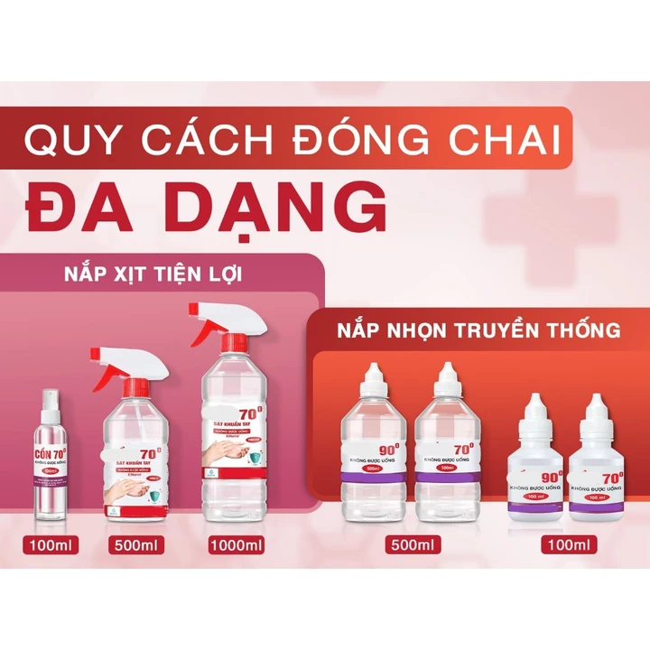 CỒN Y TẾ - Dung dịch xịt khuẩn 70, 90 độ sát khuẩn y tế, đồ dụng, hàng chính hãng chai 500ml – 3