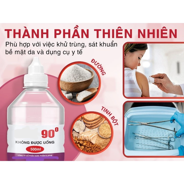 CỒN Y TẾ - Dung dịch xịt khuẩn 70, 90 độ sát khuẩn y tế, đồ dụng, hàng chính hãng chai 500ml – 4