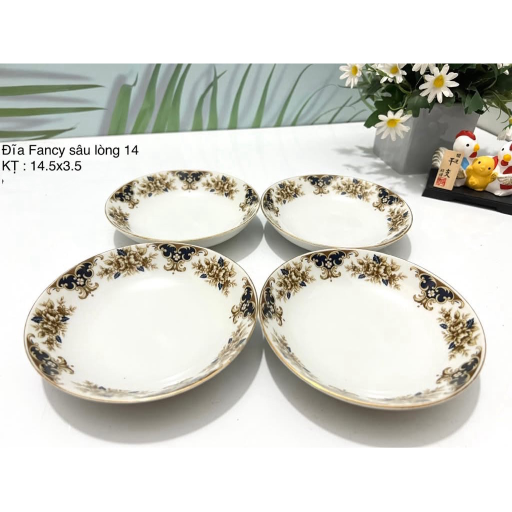 (Ảnh thật) Đĩa sâu lòng Gốm Nhật/Gốm Nhật-Âu Mỹ 2 hand